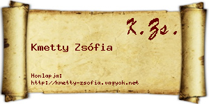 Kmetty Zsófia névjegykártya